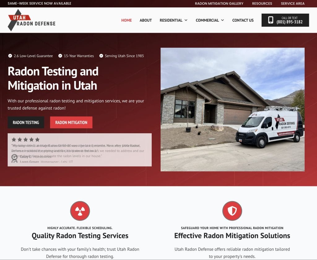 A great example of a radon website