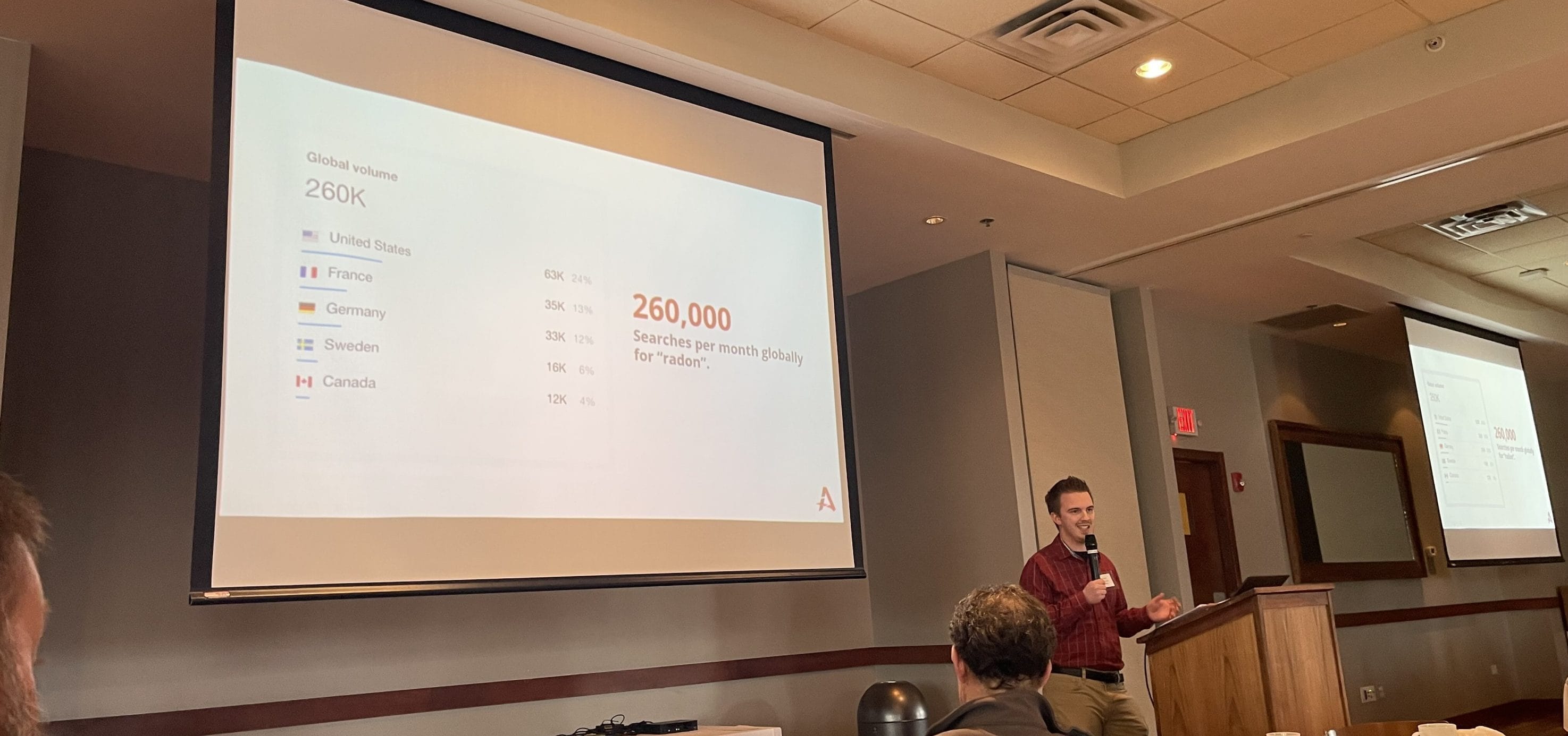 Peter Ruchti speaking about radon marketing at the annual AARST Symposium